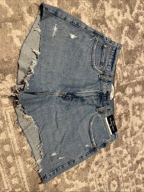 Abercrombie & Fitch Light Blue Distressed Denim Cutoff Shorts